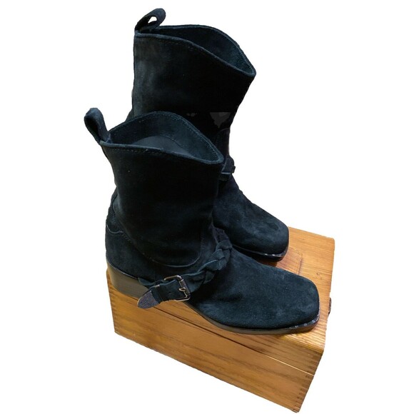 Belle Sigerson Morrison Women's Suede‎ Square Toe Ankle Boots  Sz 7B Black - Picture 7 of 16